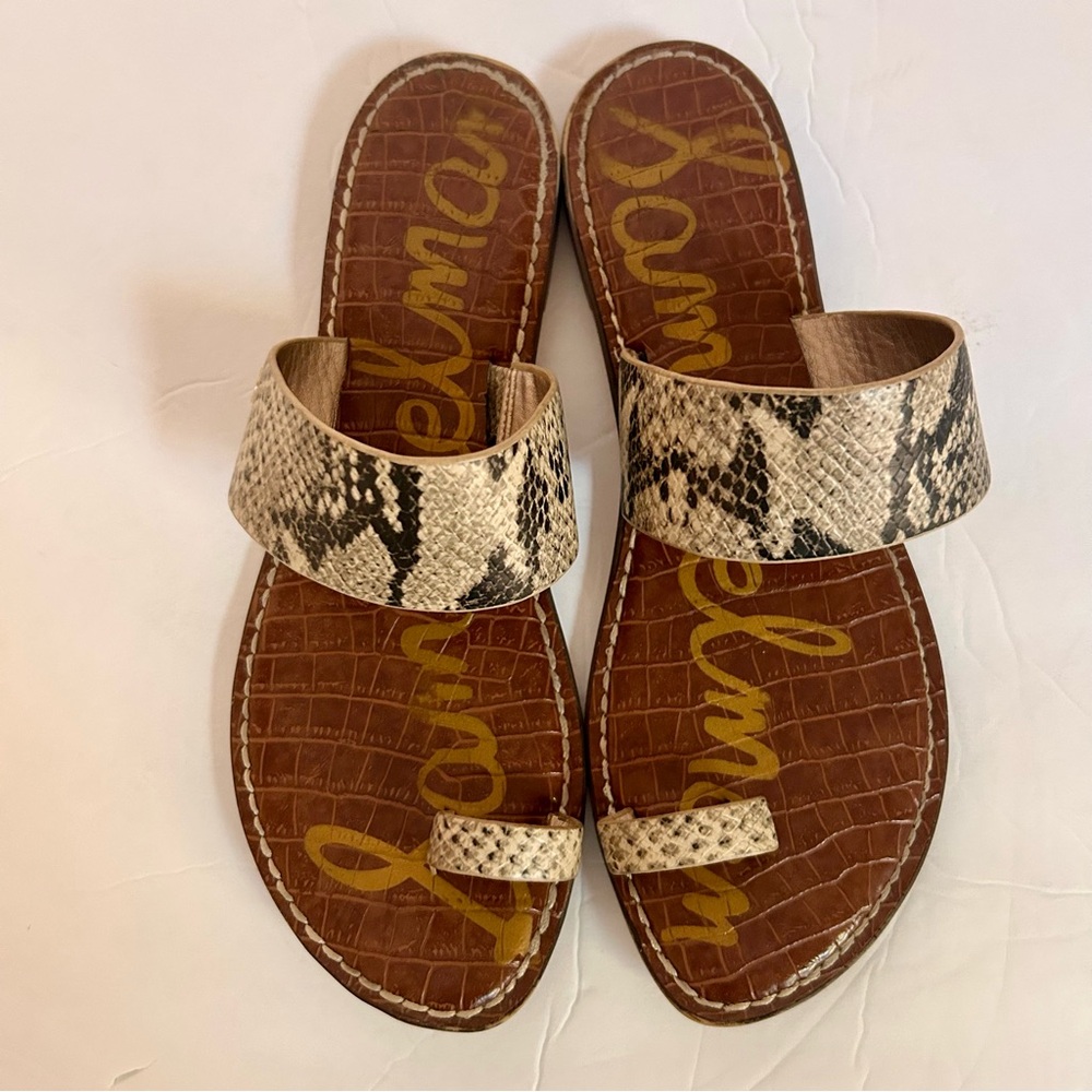 Sam Edelman Snakeskin Thong Sandals Size 9.5 Gently Worn - Picture 2 of 6